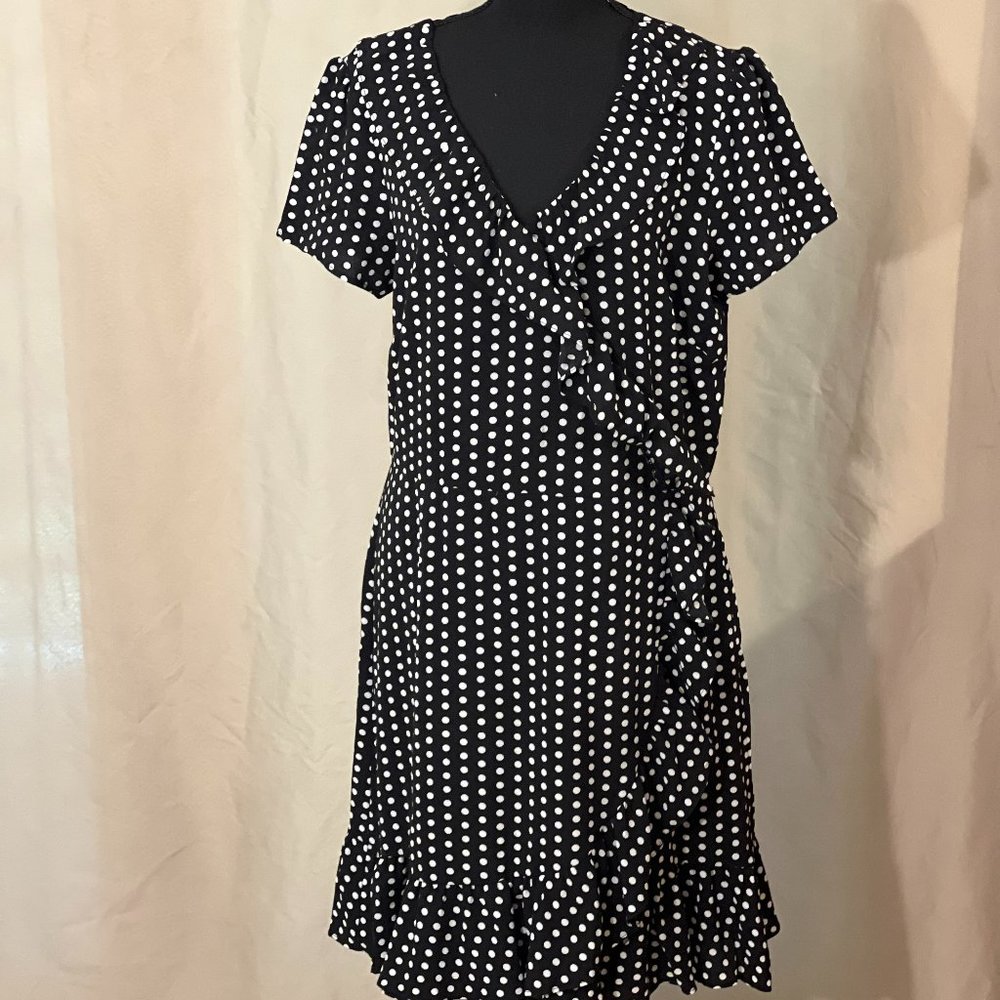 AGB Black/white polka dot dress